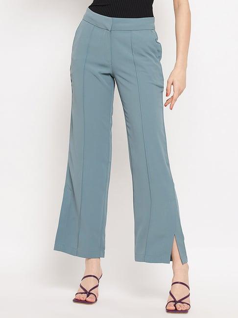 madame blue regular fit trousers