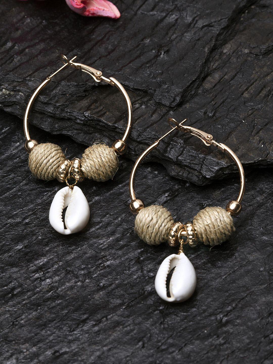 madame brown & off-white circular drop earrings