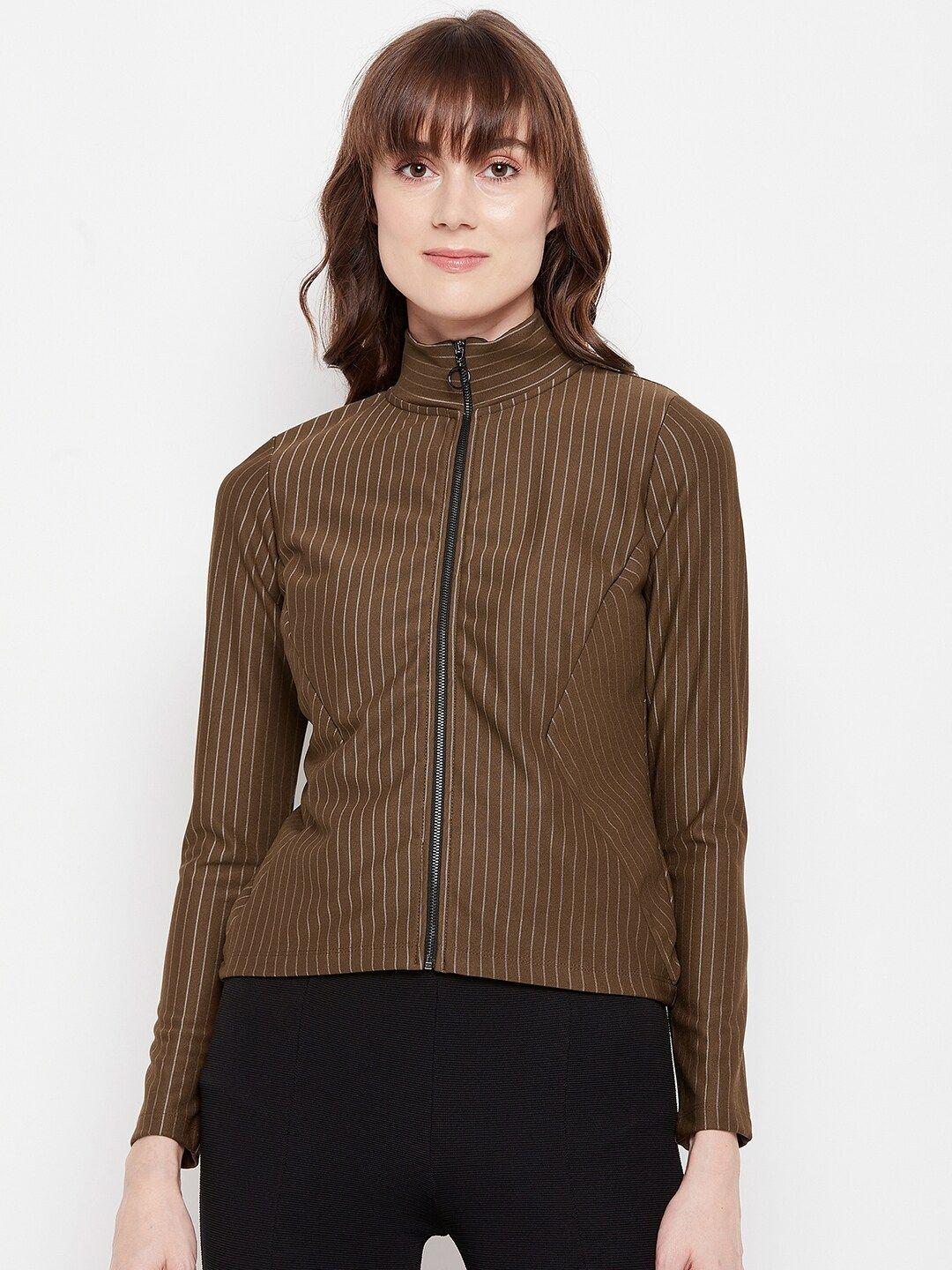 madame brown striped top