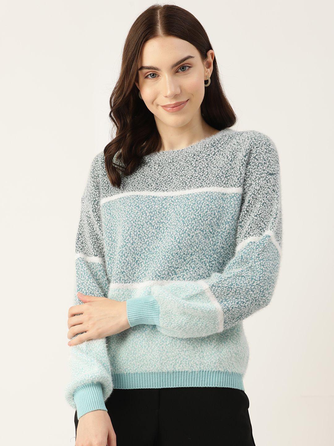 madame colourblocked fuzzy pullover