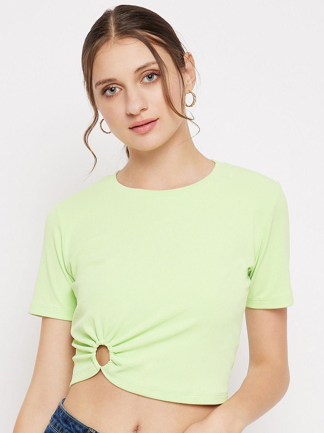 madame cut out fitted crop top