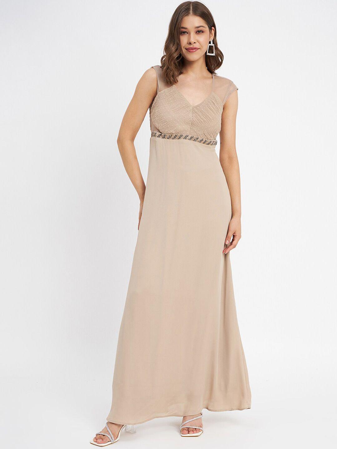 madame dobby weave embellished maxi dress