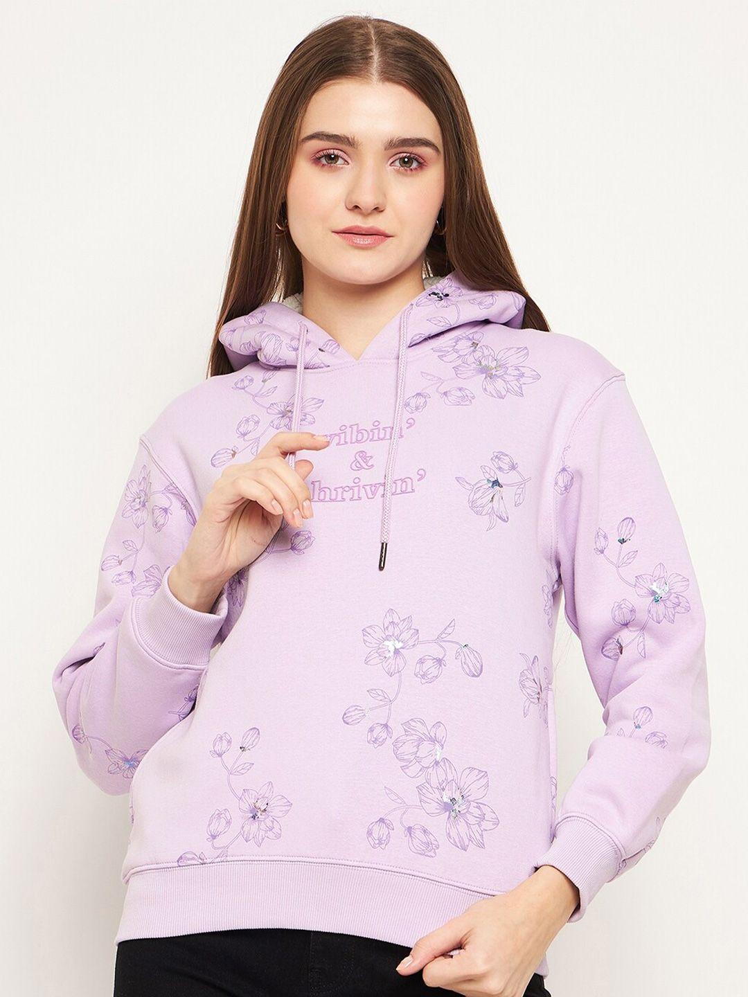 madame floral printed hooded cotton sweatshirt