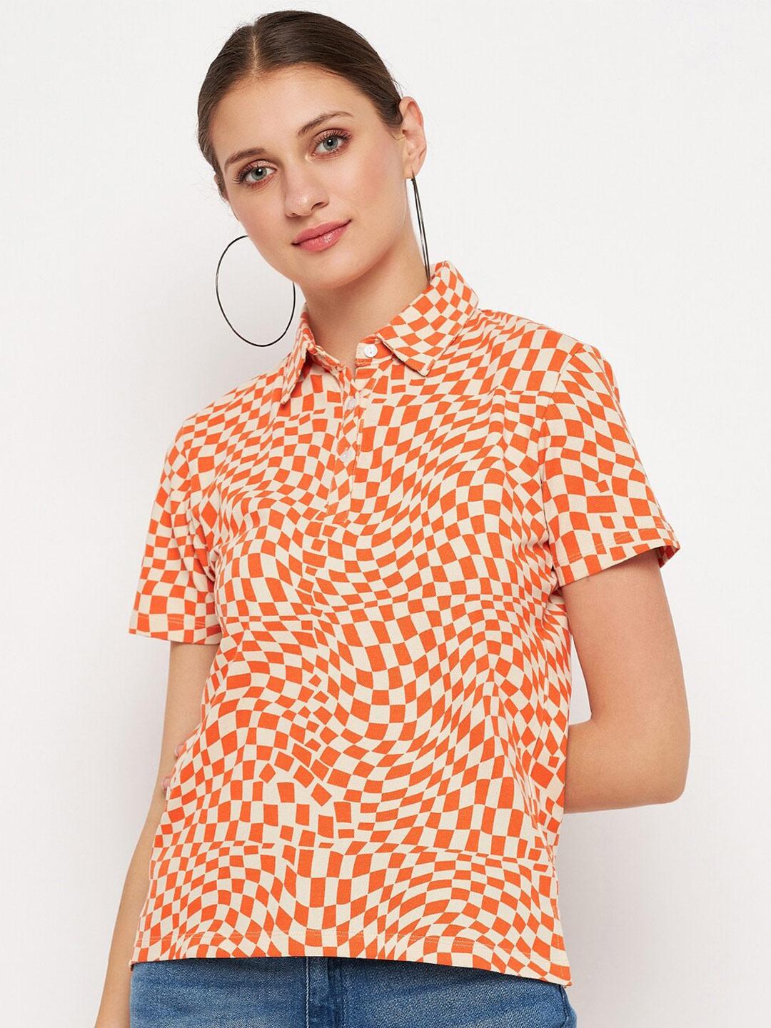 madame geometric printed shirt style top