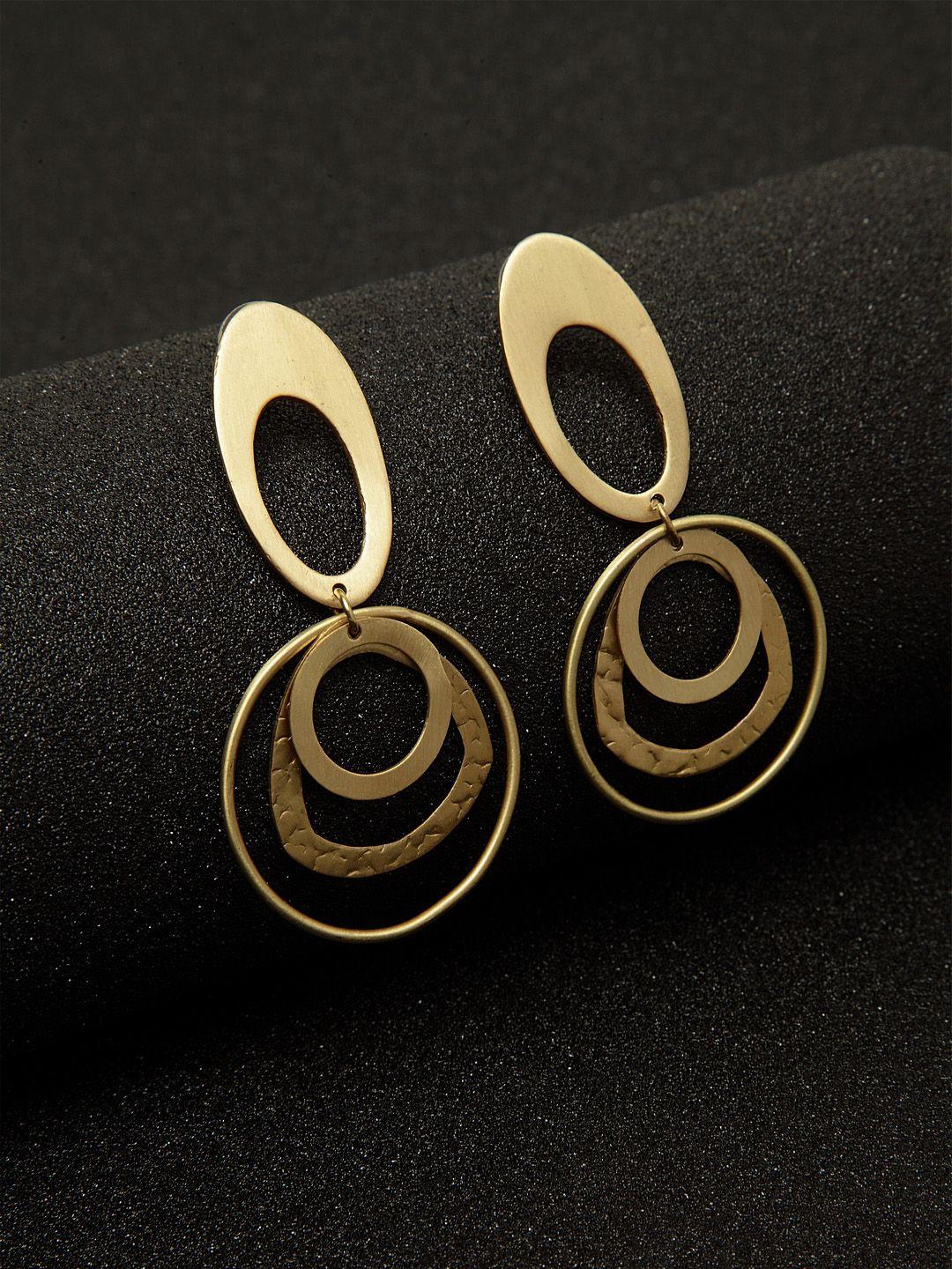 madame gold oval handcrafted drop earrings