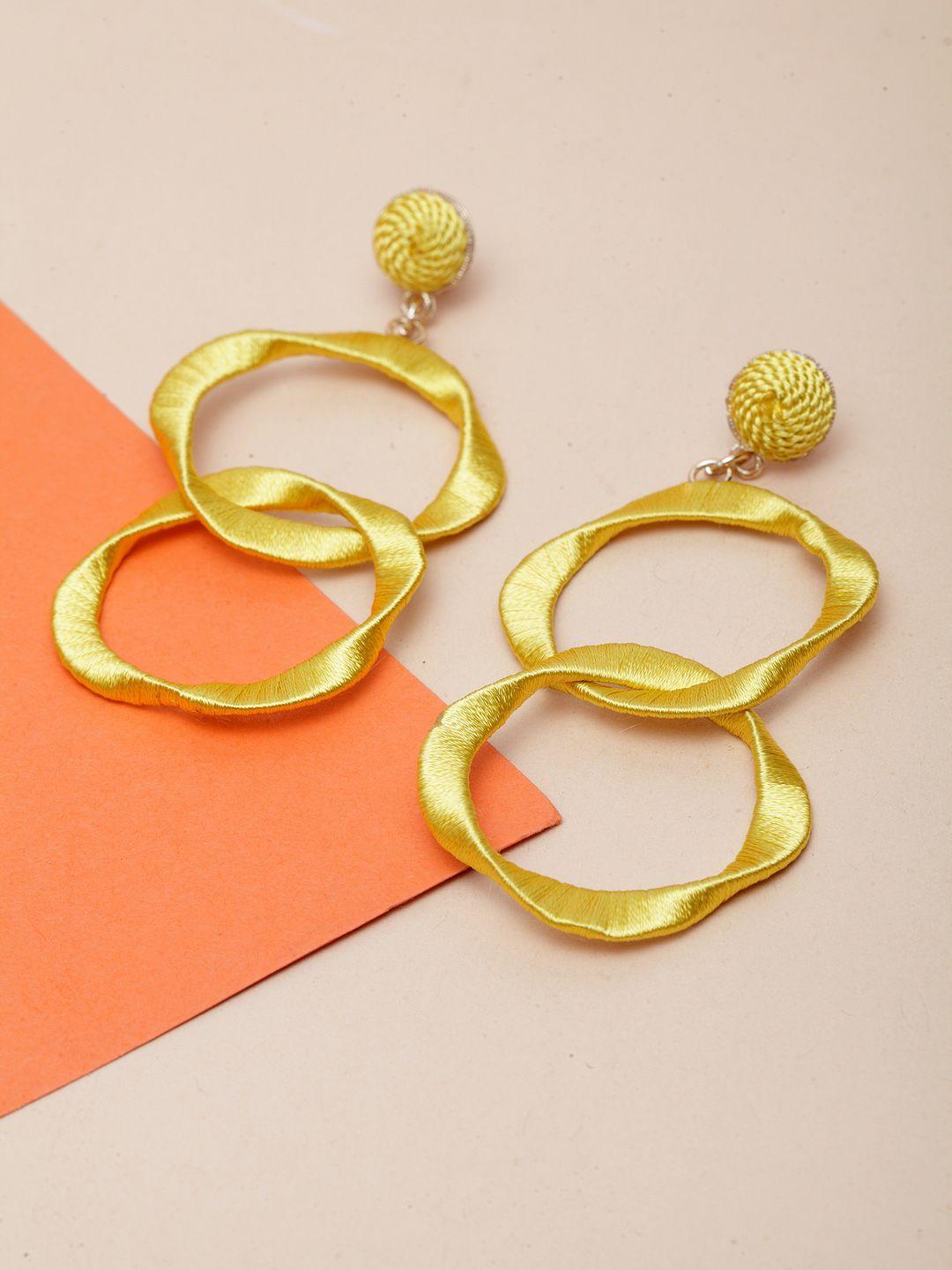 madame gold-plated handcrafted geometric drop earrings