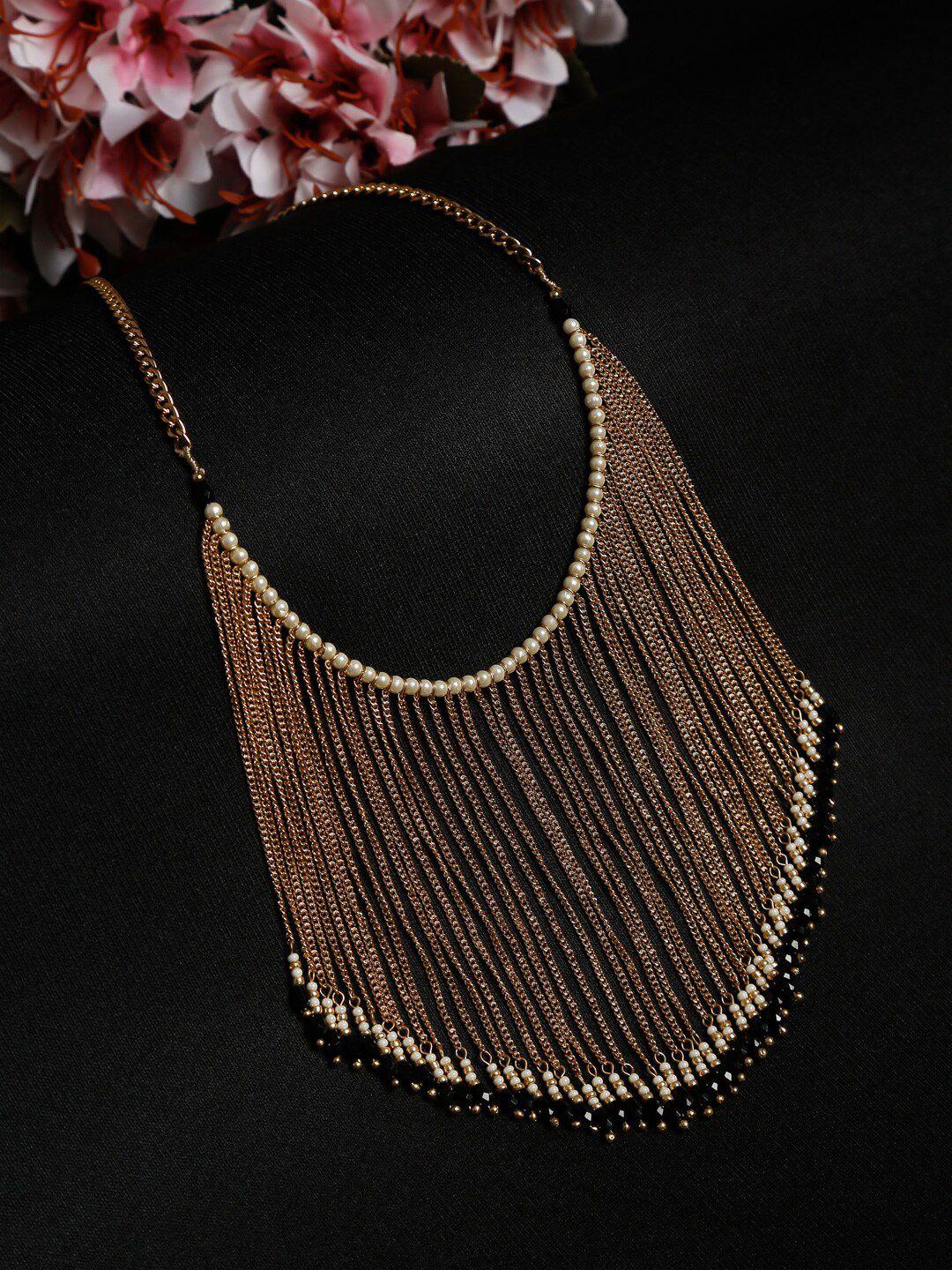 madame gold-toned & black gold-plated necklace