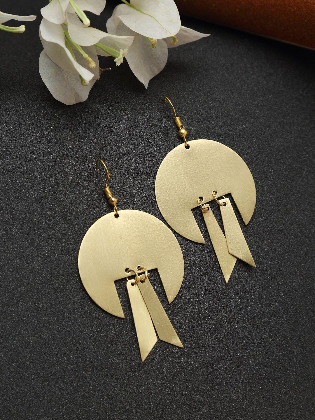madame gold-toned contemporary drop earrings