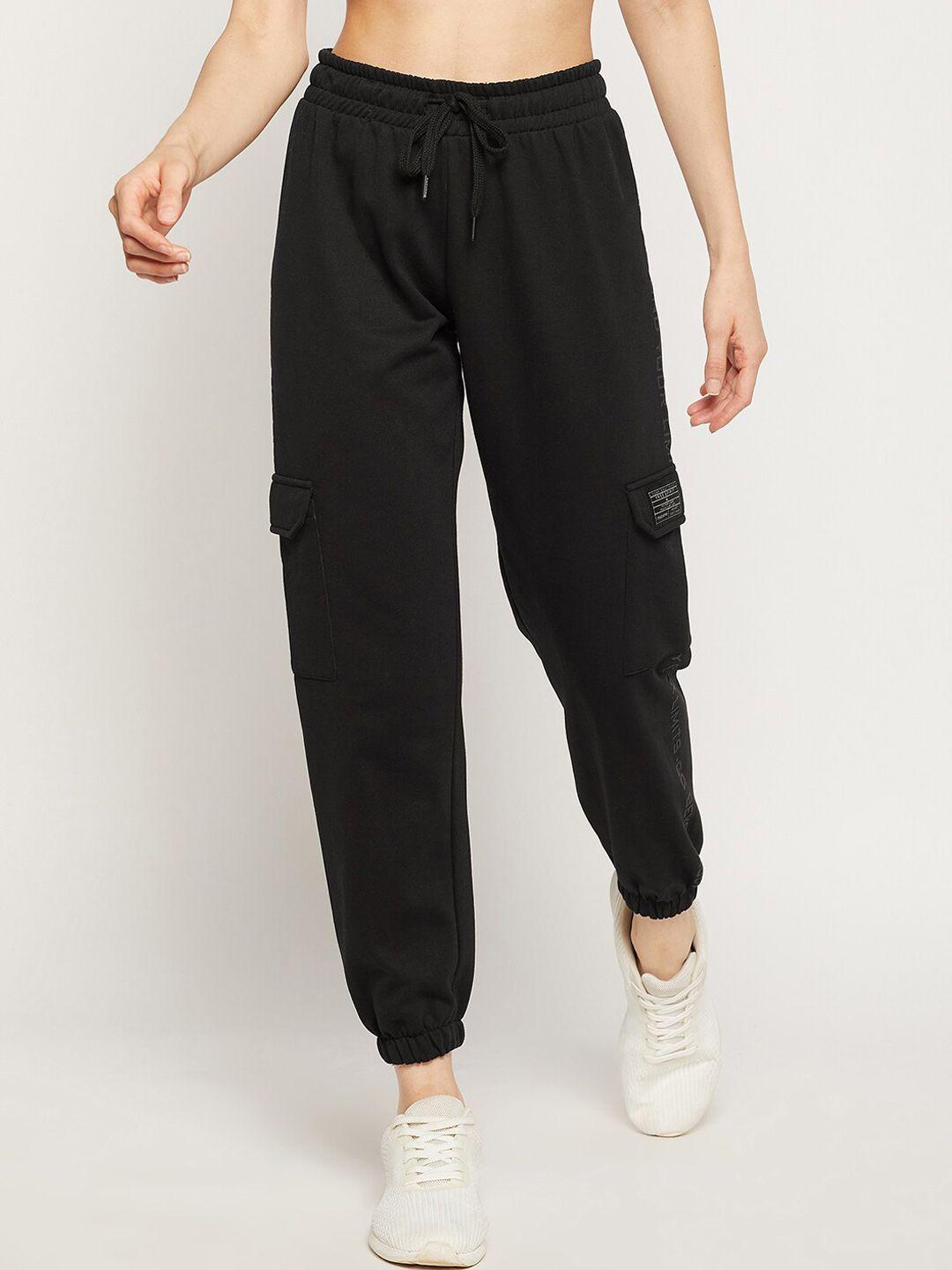 madame m secret women black solid cotton joggers