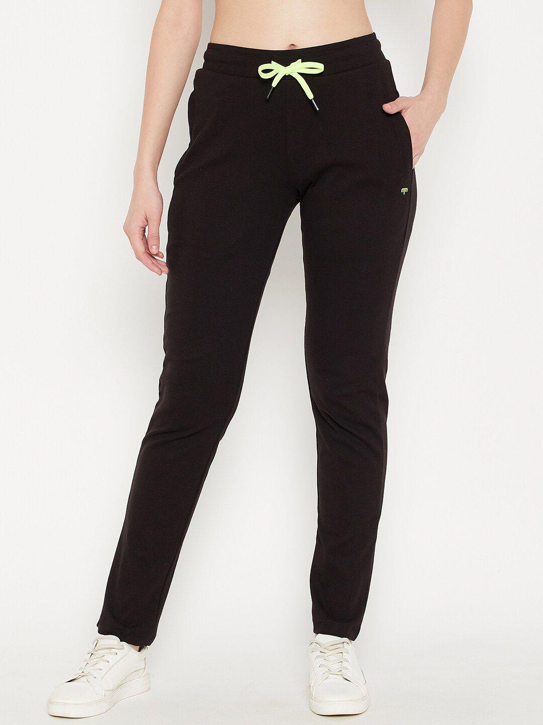 madame m secret women black solid cotton track pants