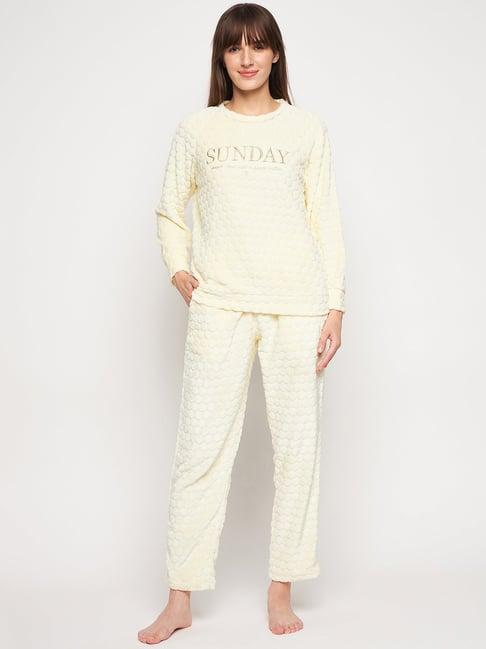 madame m secret yellow graphic print sweatshirt with pyjamas