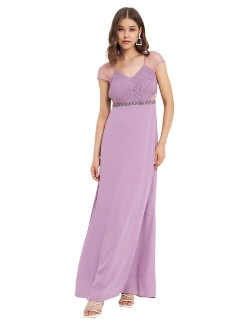 madame mauve embellished maxi dress