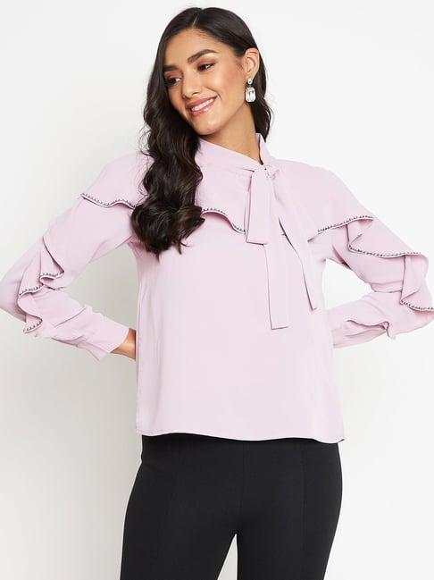 madame mauve embellished top