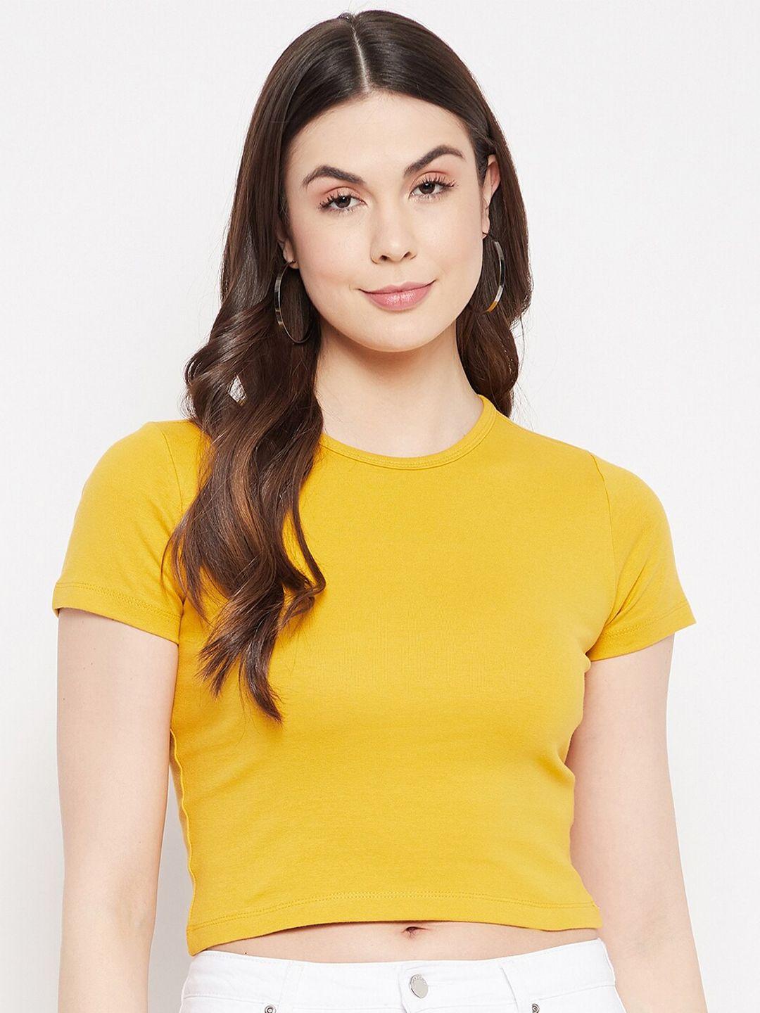 madame mustard yellow crop top