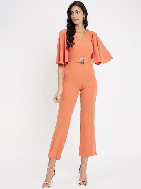 madame orange midi jumpsuit