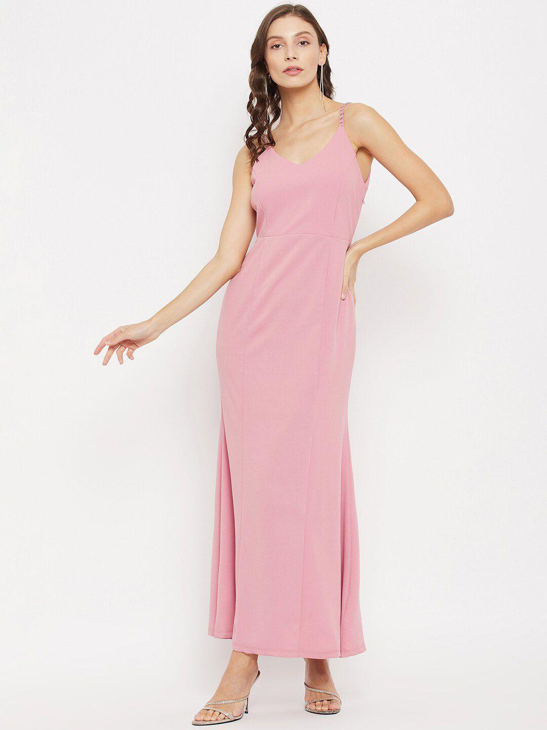 madame pink maxi dress