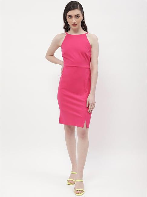 madame pink slim fit bodycon dress