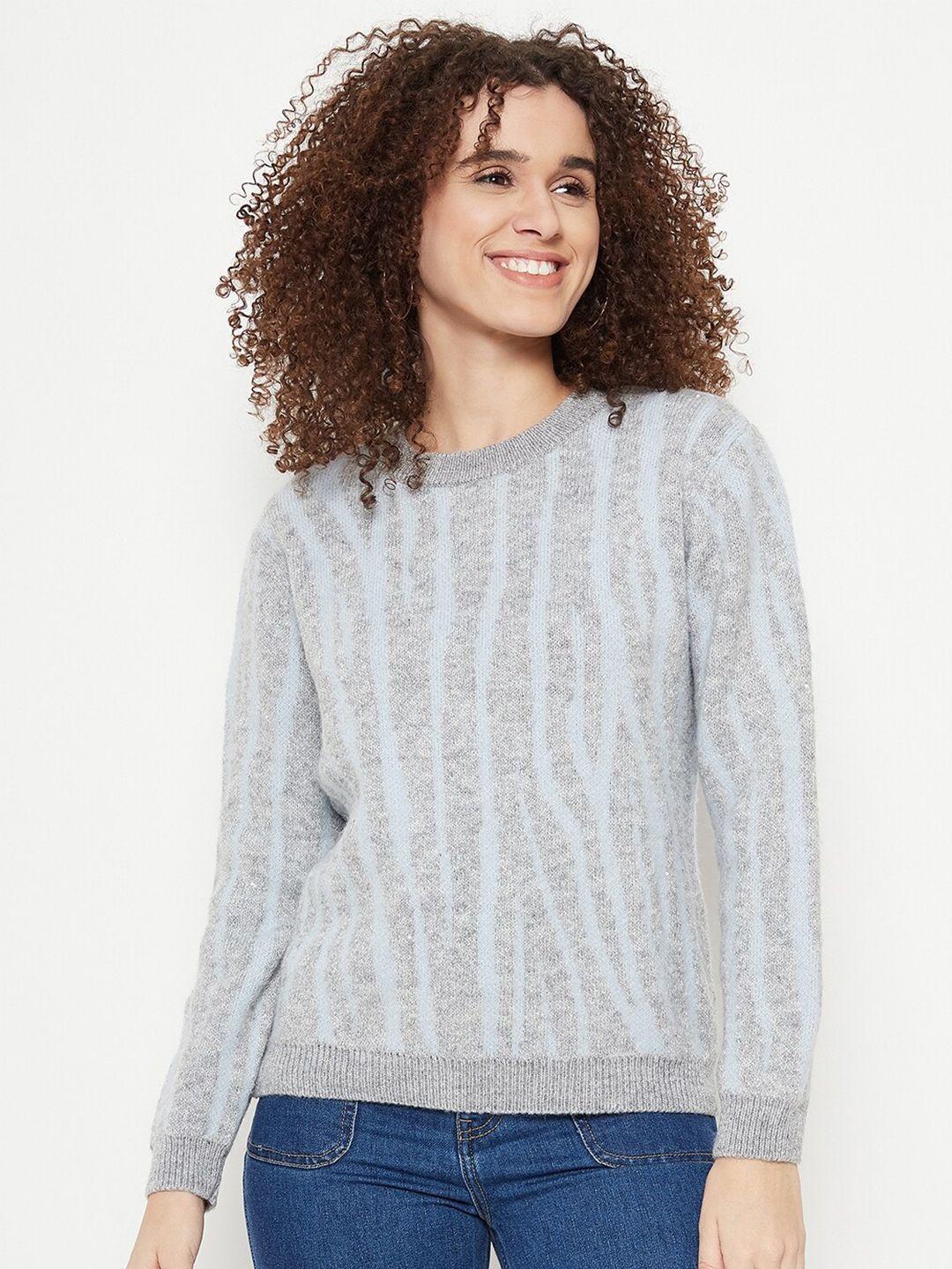 madame printed acrylic pullover sweater