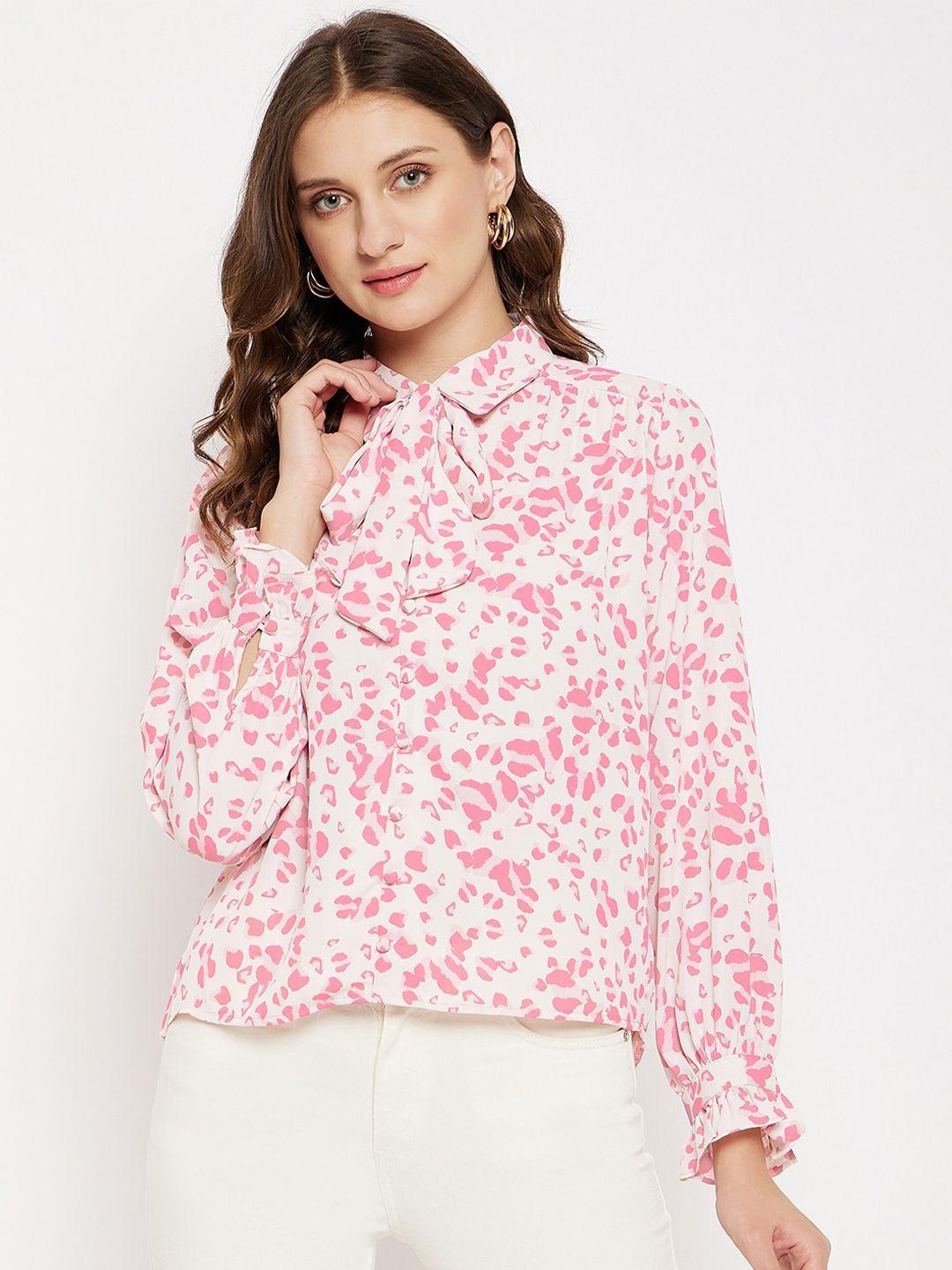 madame printed spread collar casual shirt