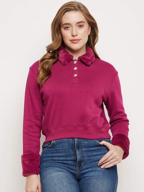 madame purple cotton cropped sweatshirt