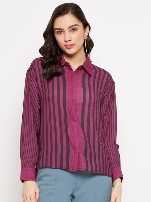 madame purple printed shirt