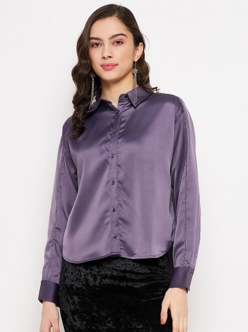 madame purple regular fit shirt