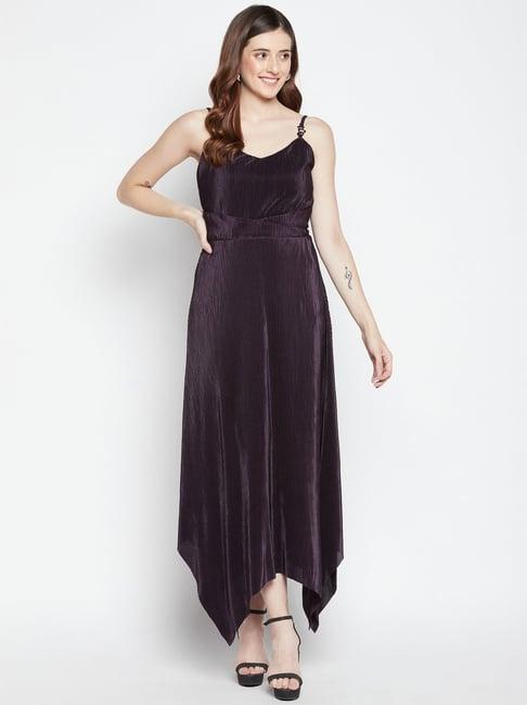 madame purple striped maxi dress