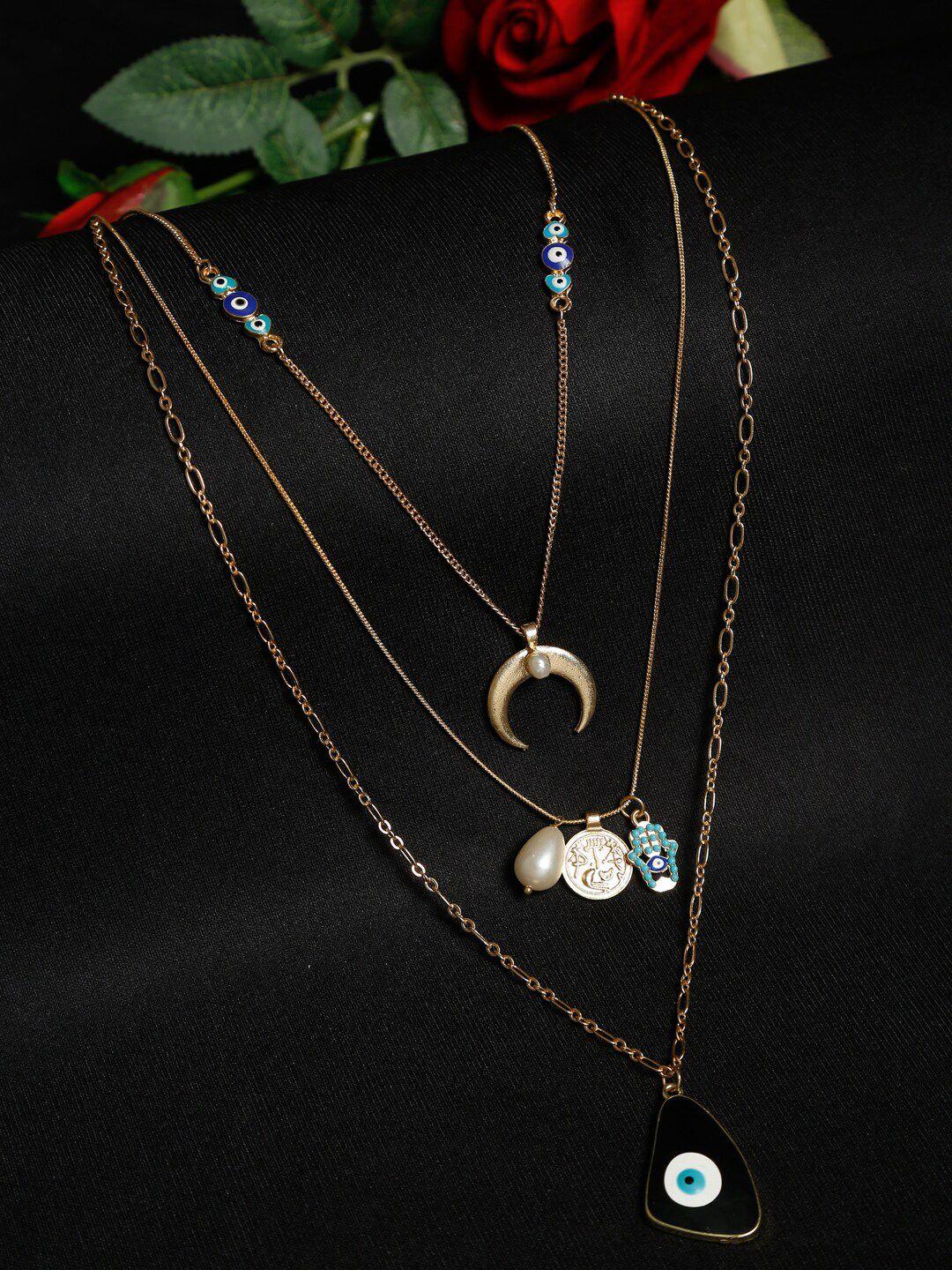 madame rose gold & black rose gold-plated layered necklace