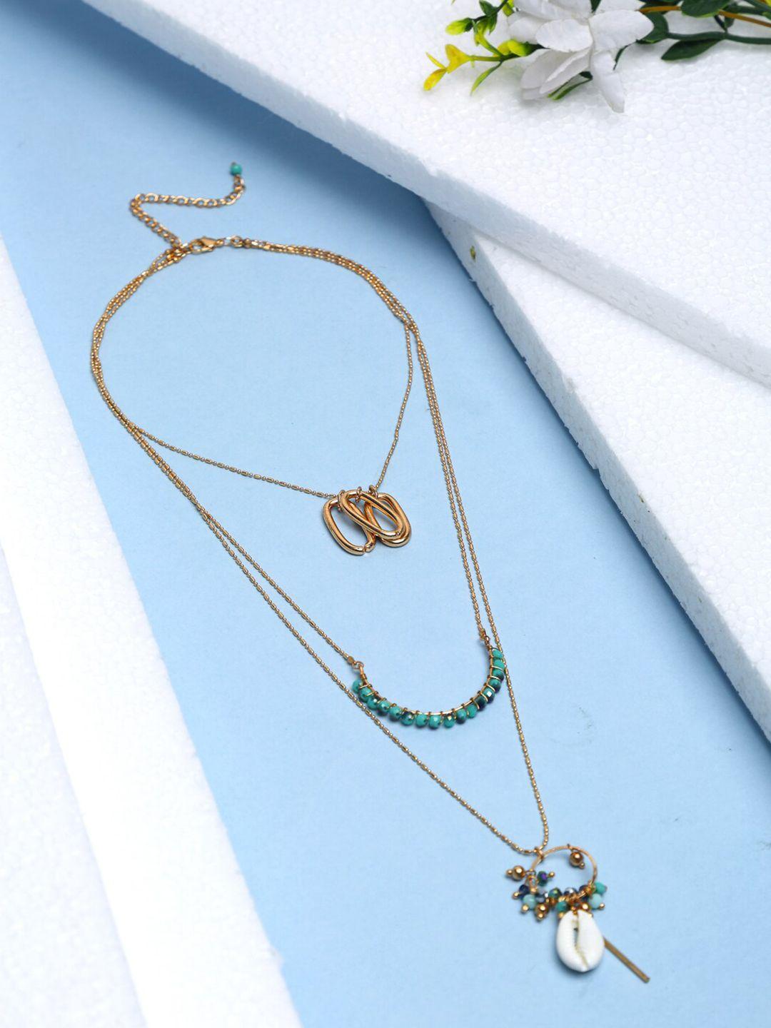 madame rose gold & blue rose gold-plated necklace