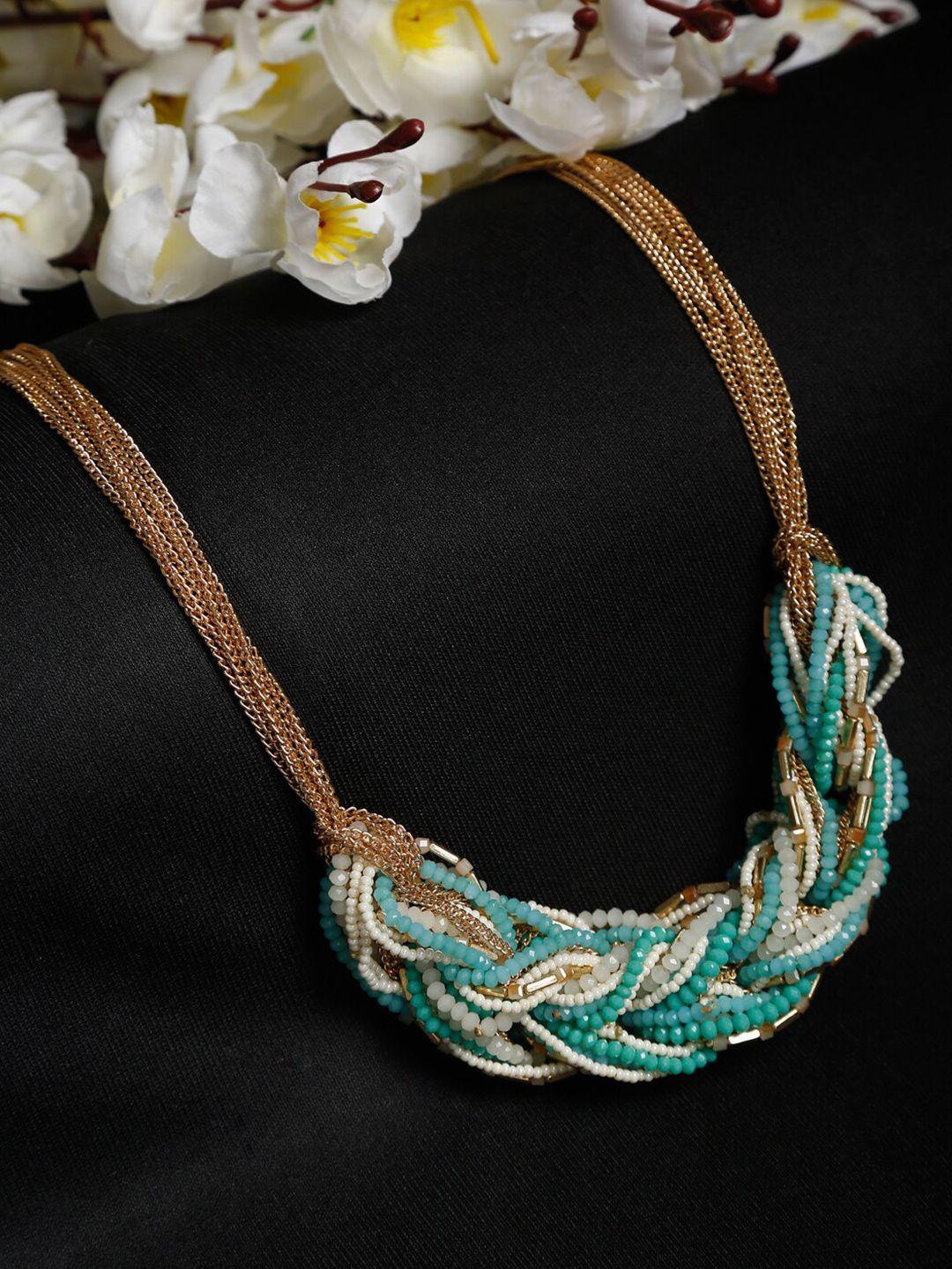 madame rose gold & turquoise blue gold-plated necklace