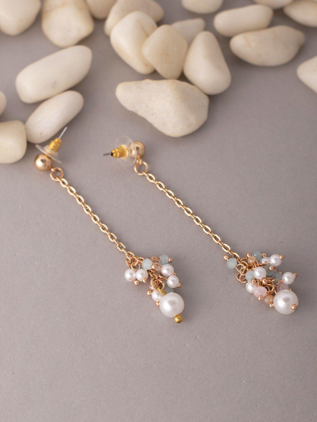 madame rose gold-plated contemporary drop earrings