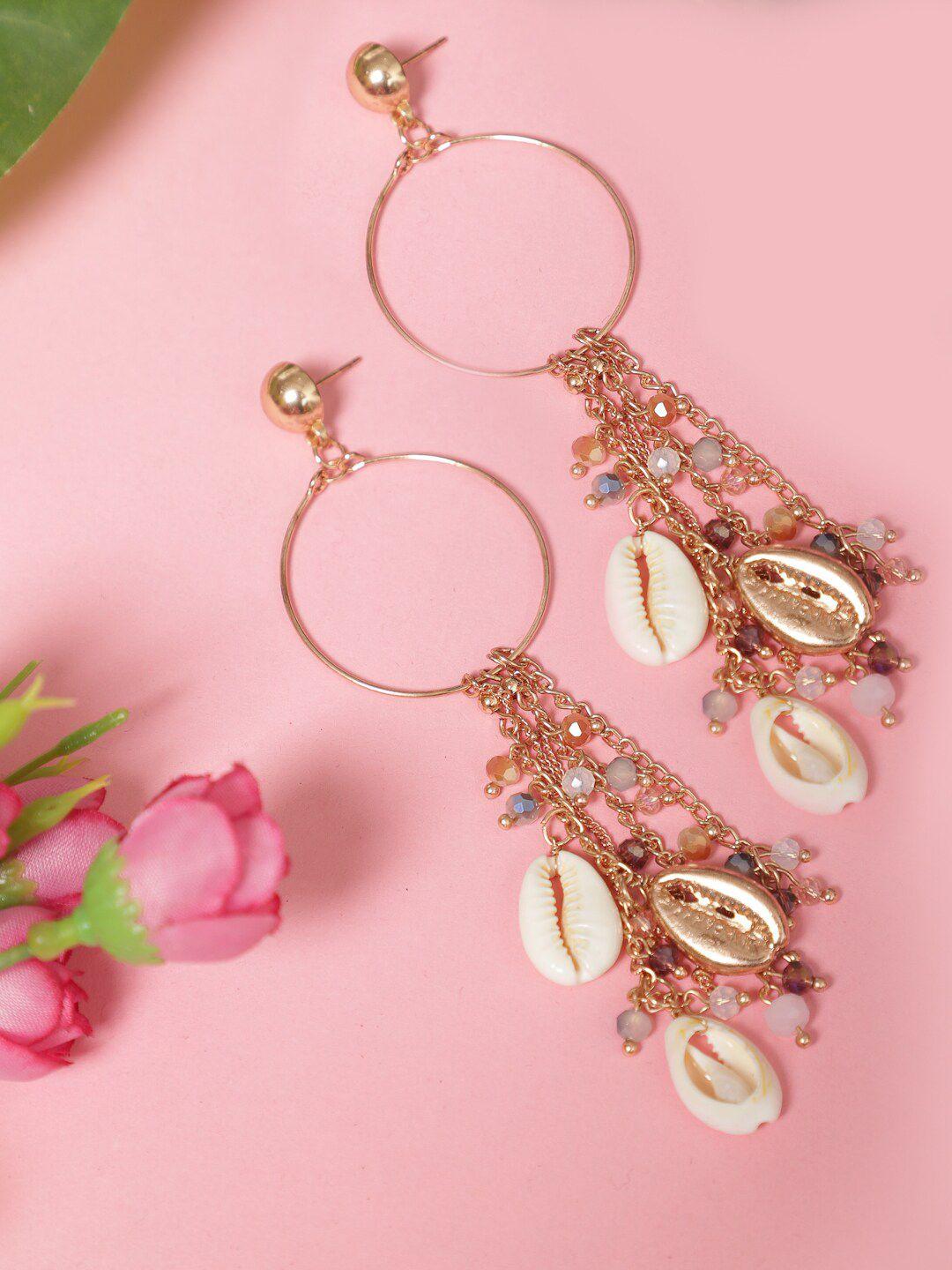 madame rose gold-plated contemporary drop earrings