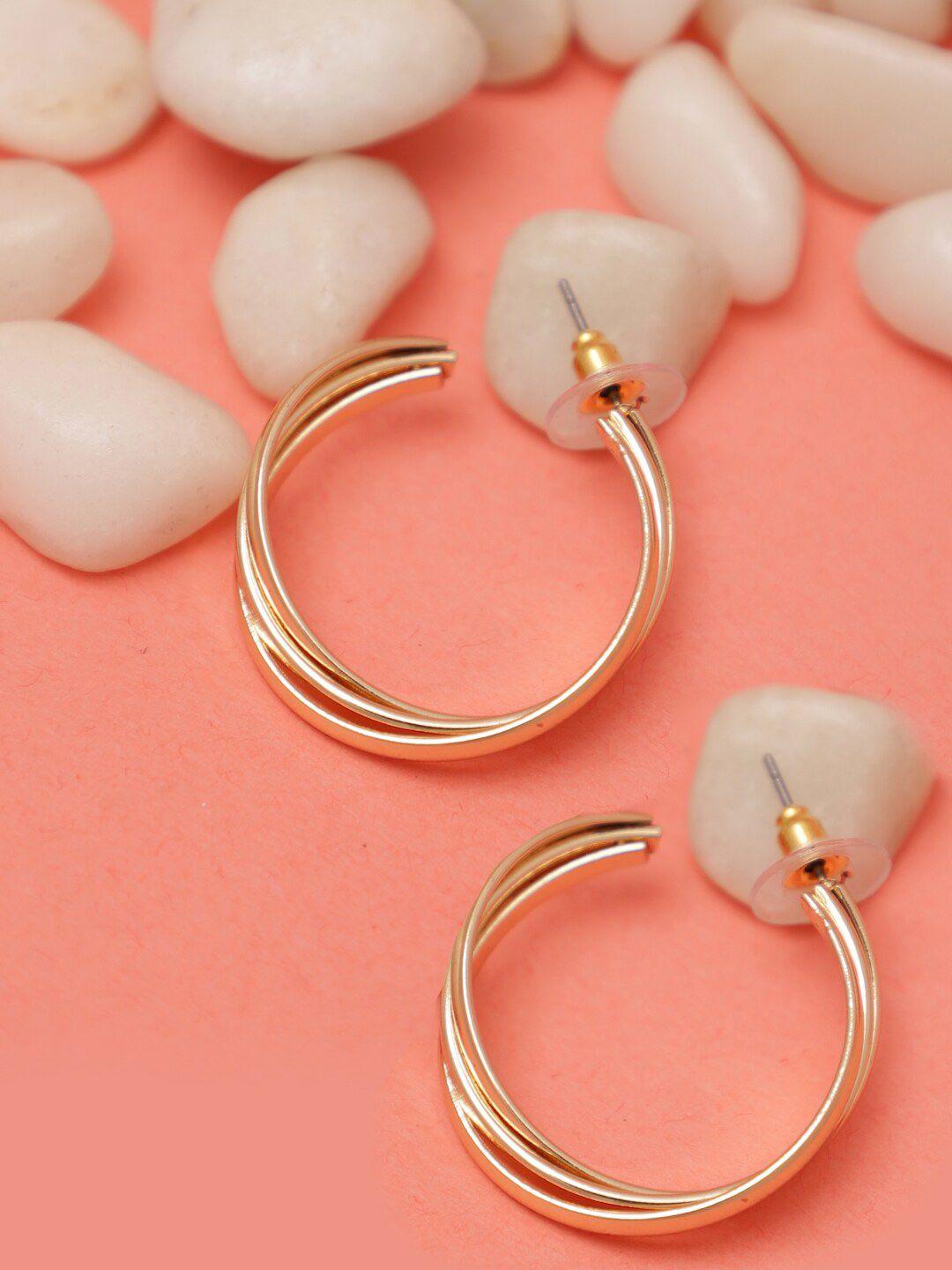madame rose gold-plated contemporary hoop earrings