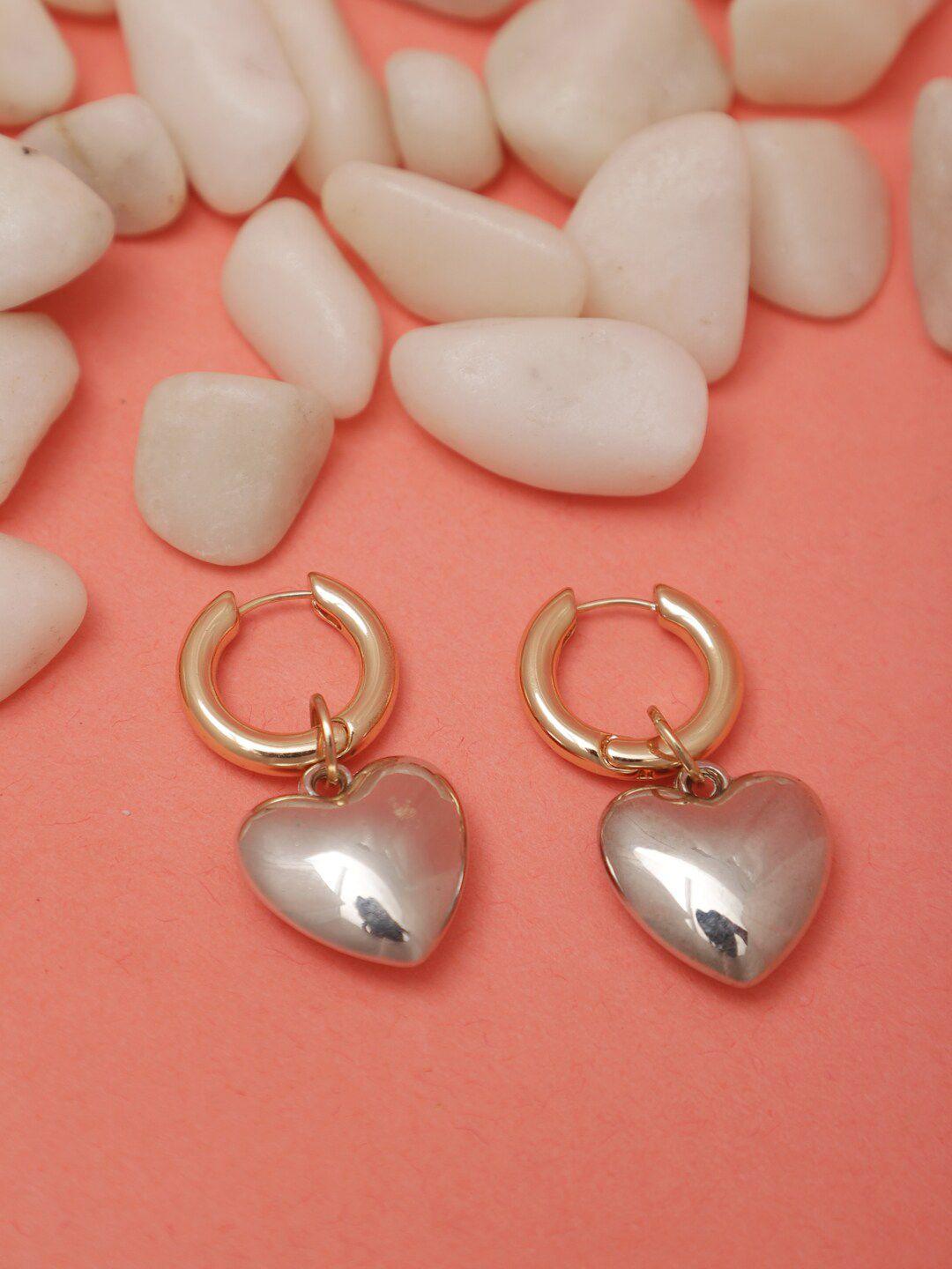 madame rose gold-plated heart shaped hoop earrings