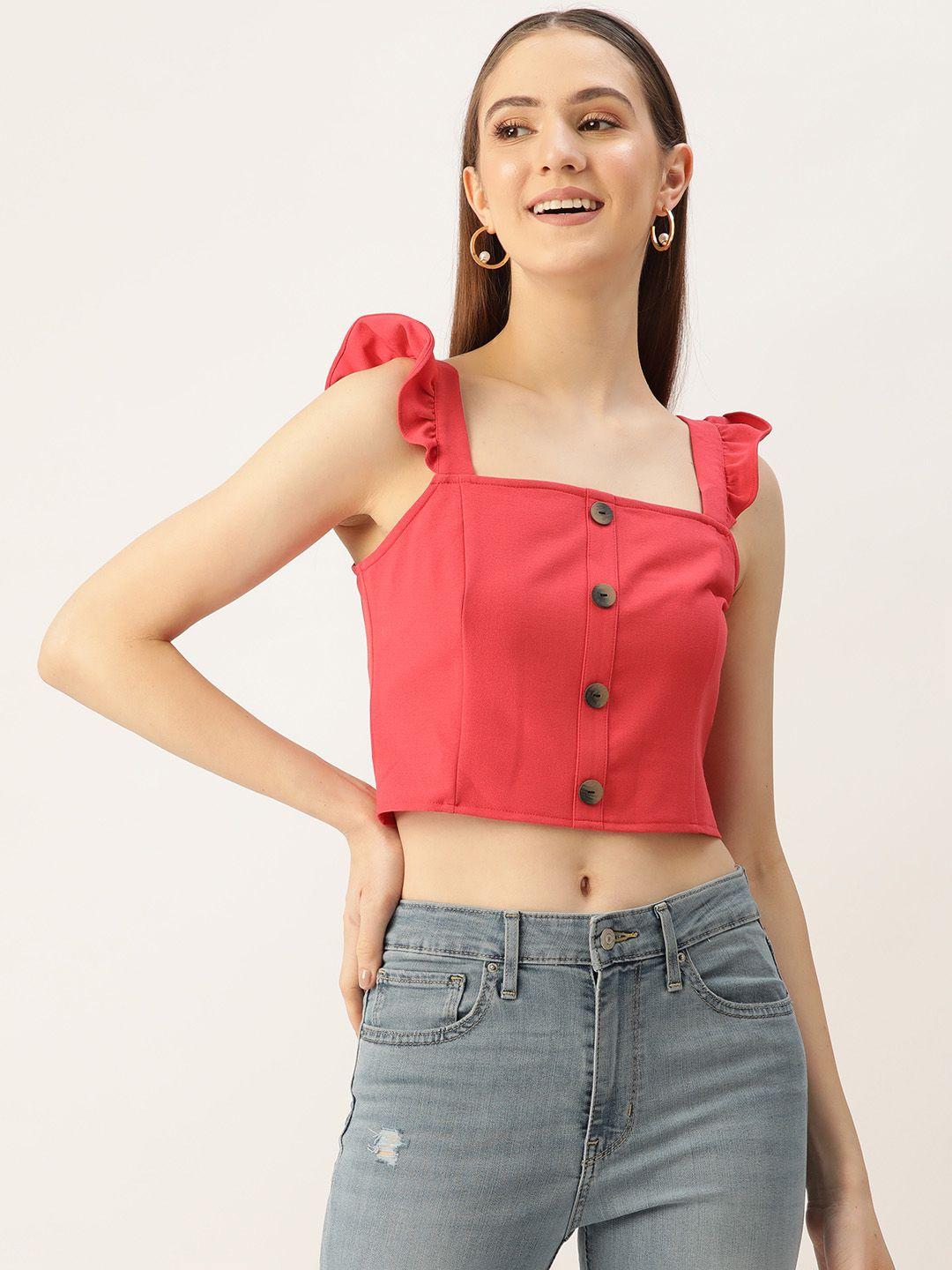 madame ruffles smocked crop top