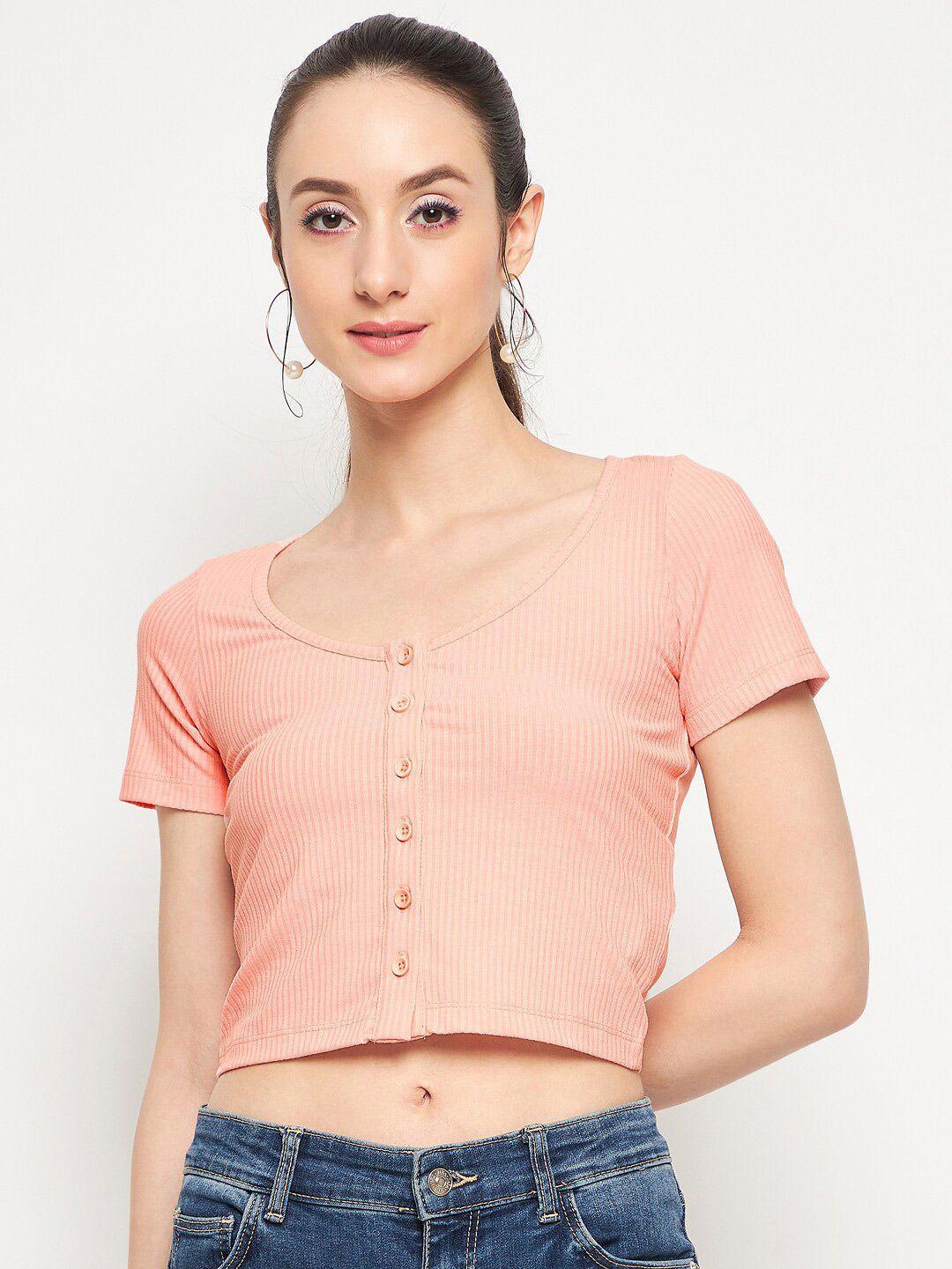 madame shirt style cotton crop top