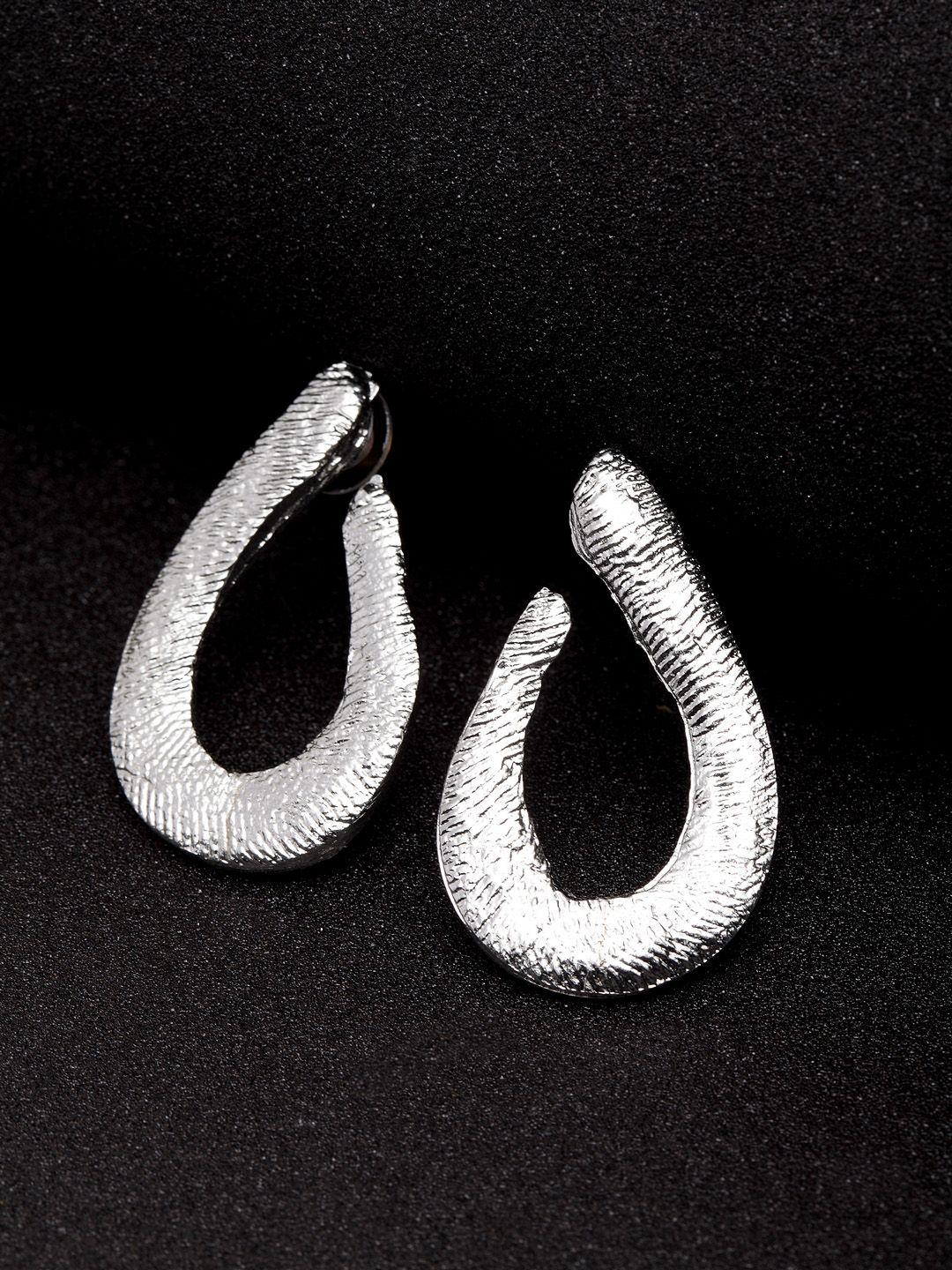 madame silver-plated oval studs