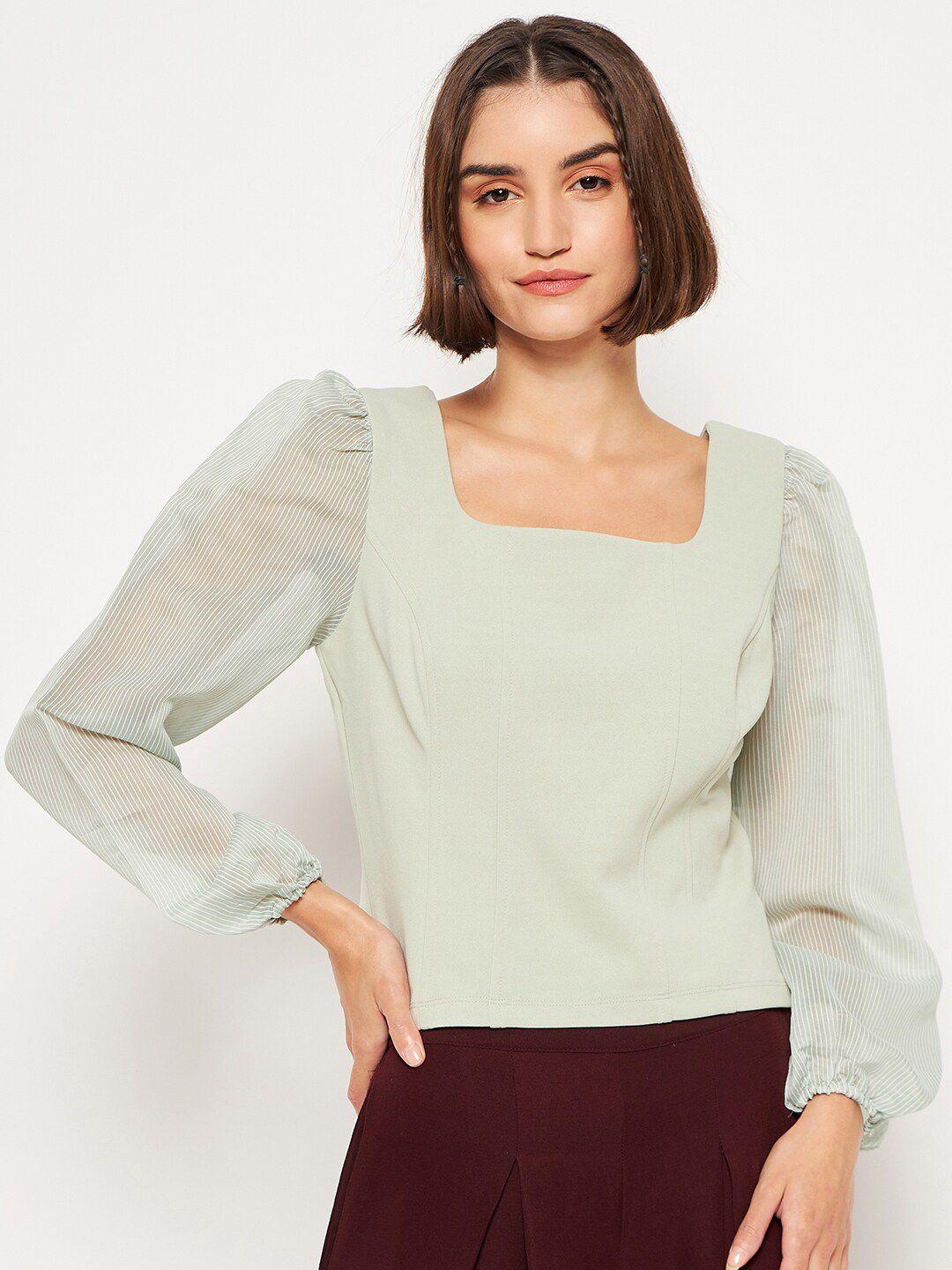 madame square neck puff sleeves top