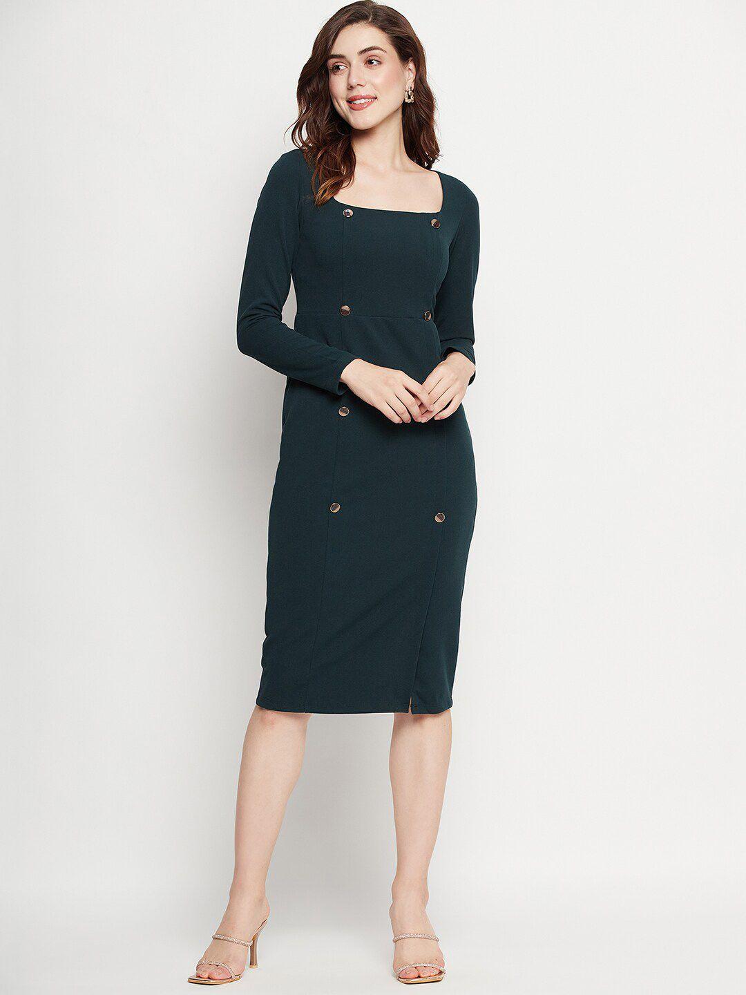 madame square neck sheath dress