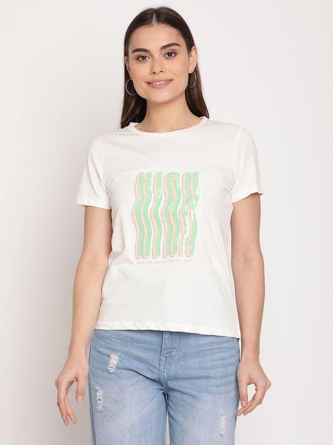 madame white printed t-shirt