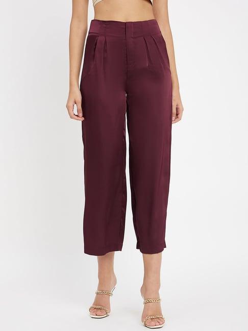 madame wine regular fit mid rise trousers