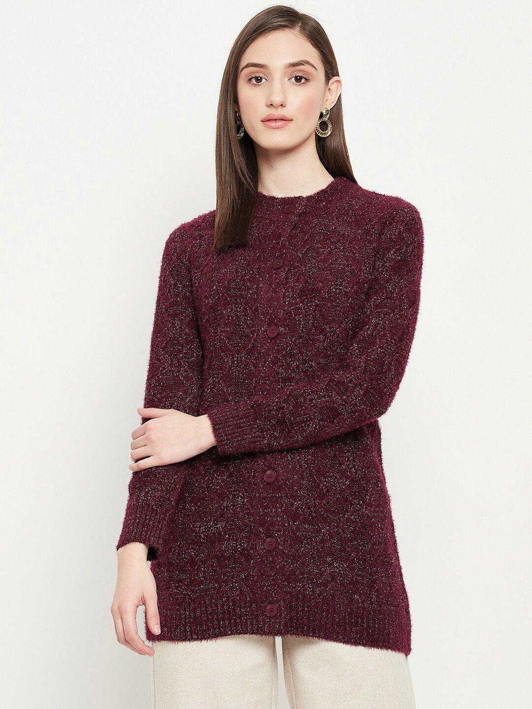 madame women cable knit cardigan