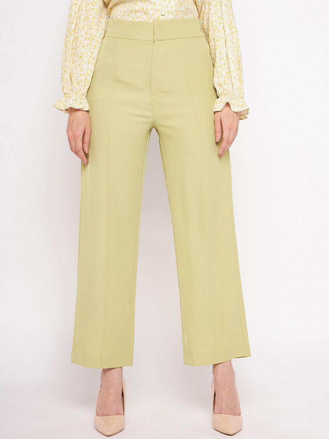 madame women high rise flared parallel trousers