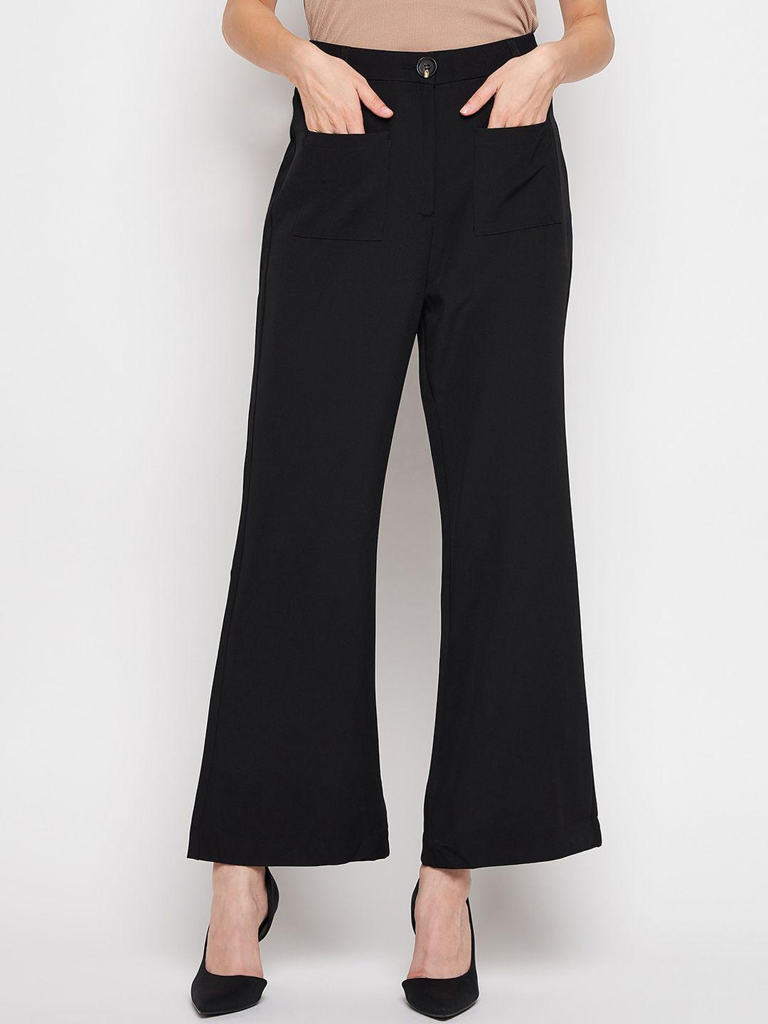 madame women high-rise regular fit casual parallel trousers
