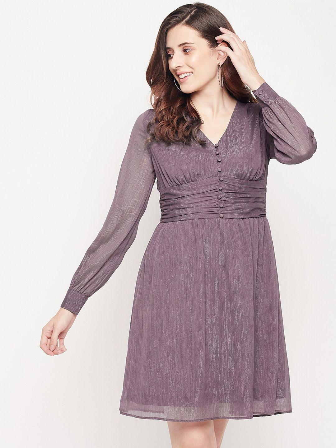 madame women mauve striped dress