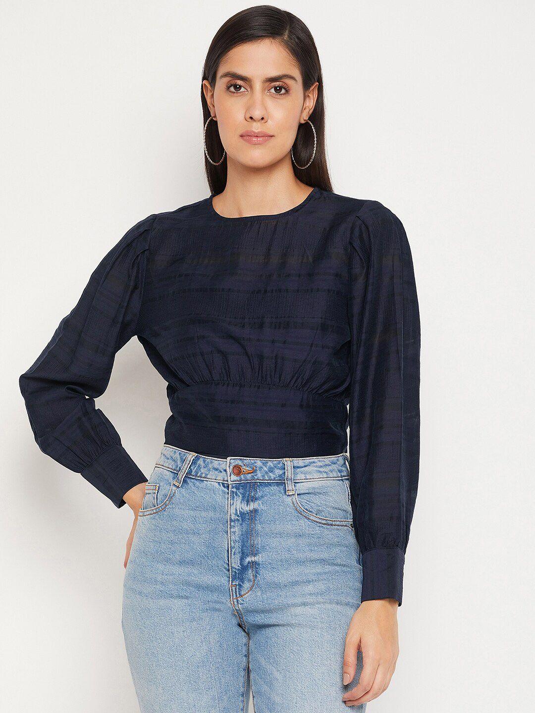 madame women navy blue top