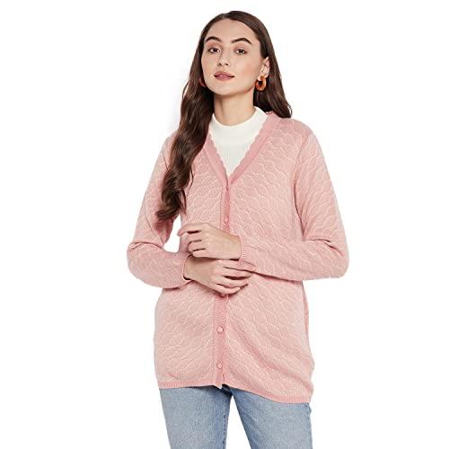 madame women peach cardigans