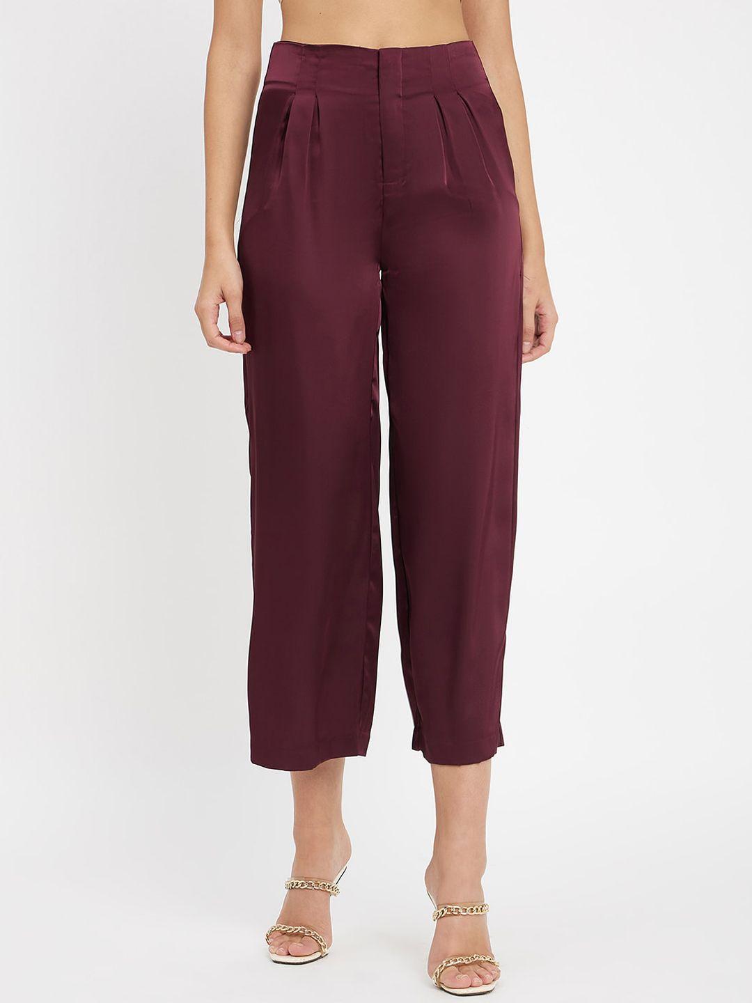 madame women pleated cropped culottes trousers