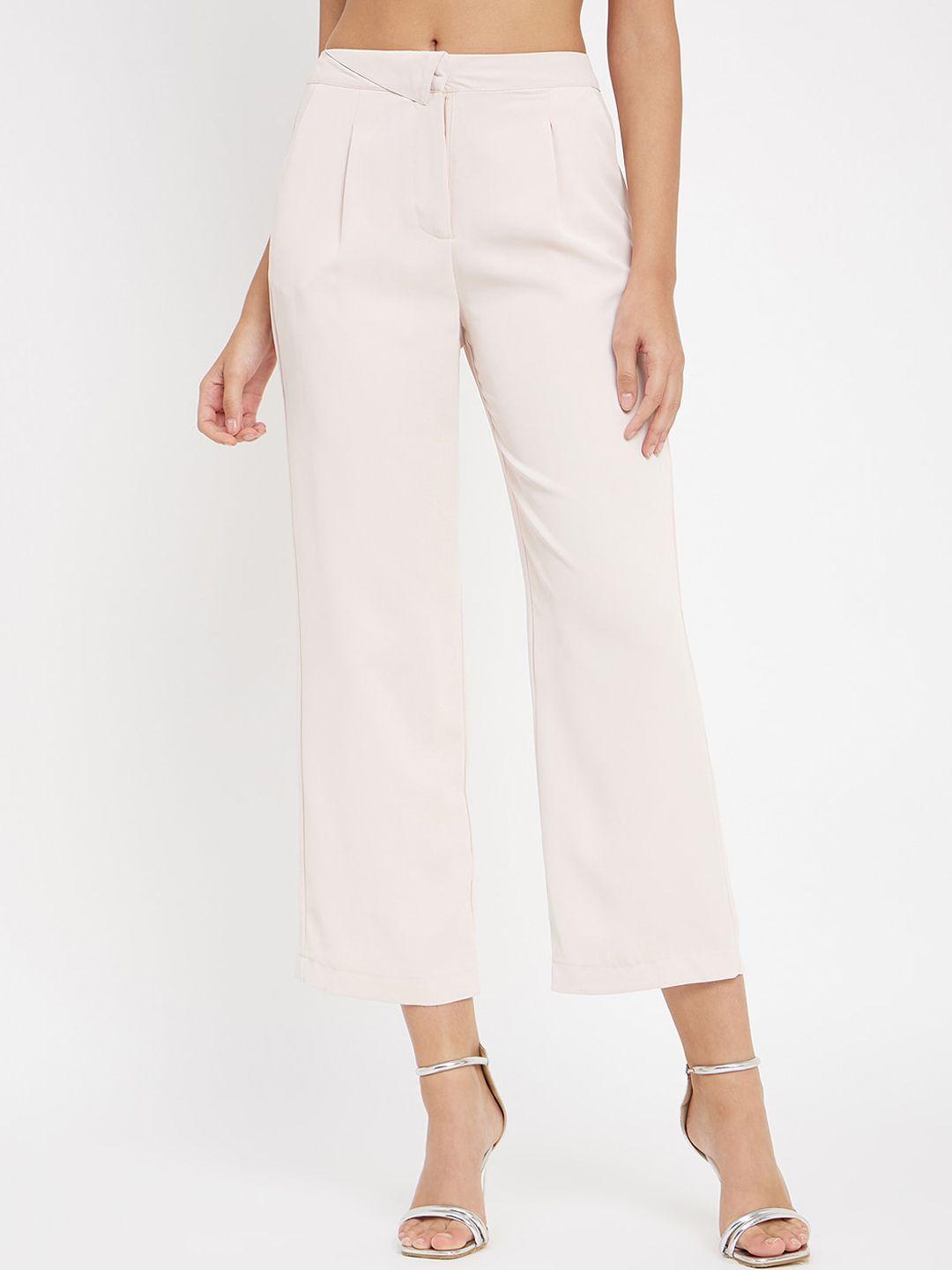 madame women pleated cropped culottes trousers