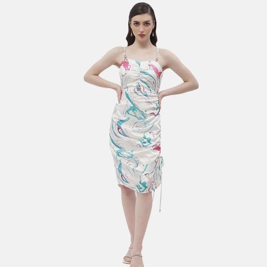 madame women printed ruched dress